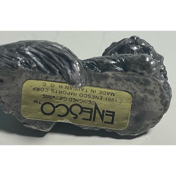 Vintage Pewter Enesco Cat  Figurine approx 1 1/2 inches  1991 EUC - Picture 2 of 2